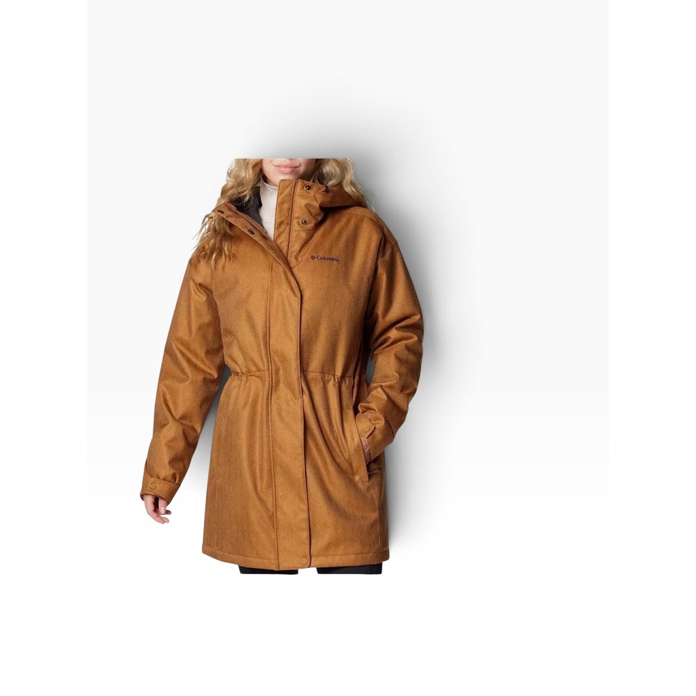 Columbia Omni Tech Waterproof Parka Jacket Copper Herringbone Omni Heat XS $170